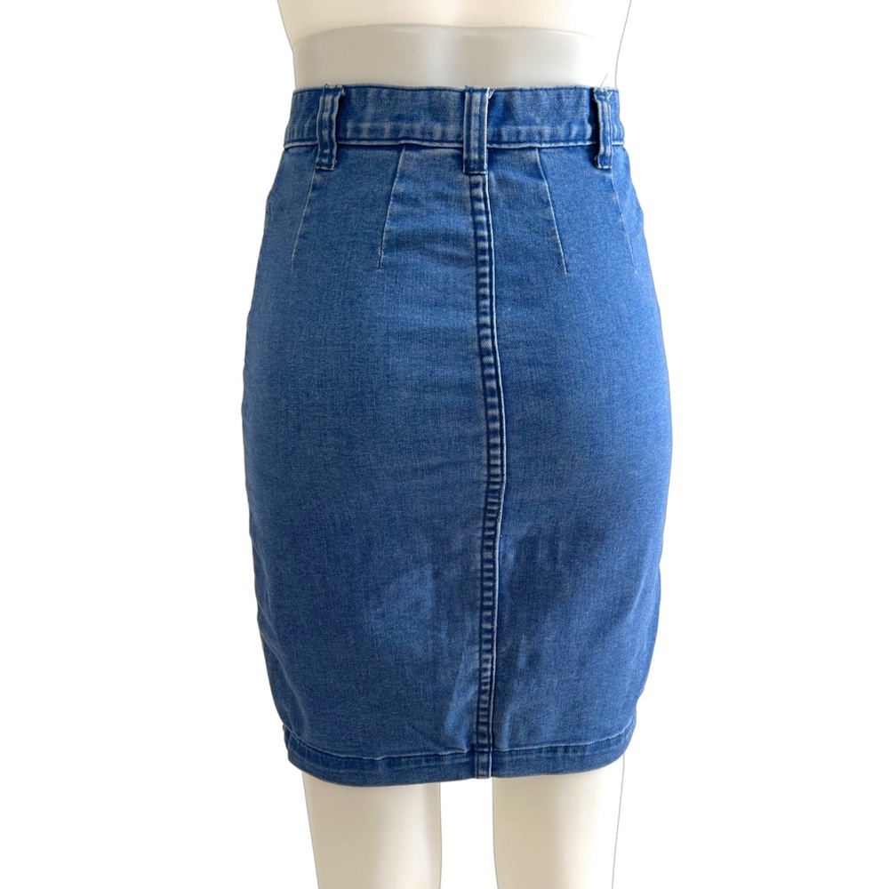 Seed Heritage Button Front Stretch Denim Skirt - Size 6 - Picture 3 of 3
